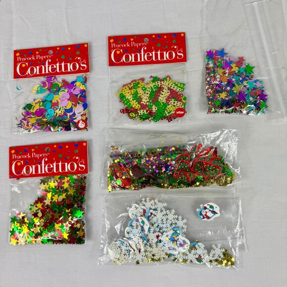 Peacock Papers Christmas Confetti Party Supplies NOS Vintage - Picture 1 of 7